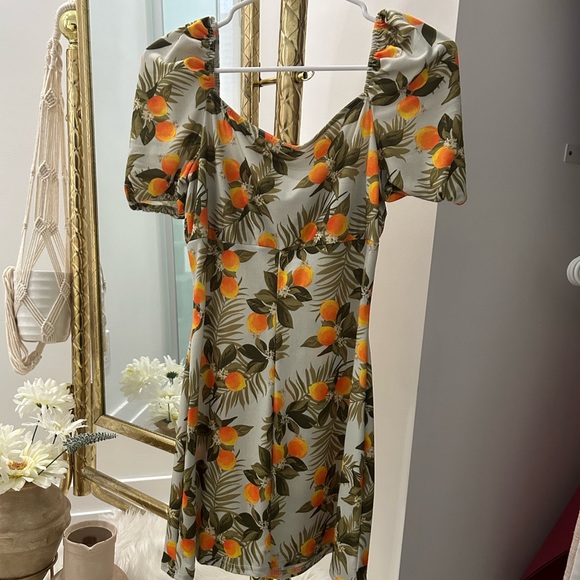 Retro Orange Print Mini Tea Dress BNWOT - Picture 5 of 5